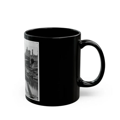Richmond, Va. View On James River And Kanawha Canal Near The Haxall Flour Mills; Ruins Of The Gallego Mills Beyond (U.S. Civil War) Black Coffee Mug - Go Mug Yourself