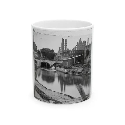 Richmond, Va. View On James River And Kanawha Canal Near The Haxall Flour Mills; Ruins Of The Gallego Mills Beyond (U.S. Civil War) White Coffee Mug 11oz - Go Mug Yourself