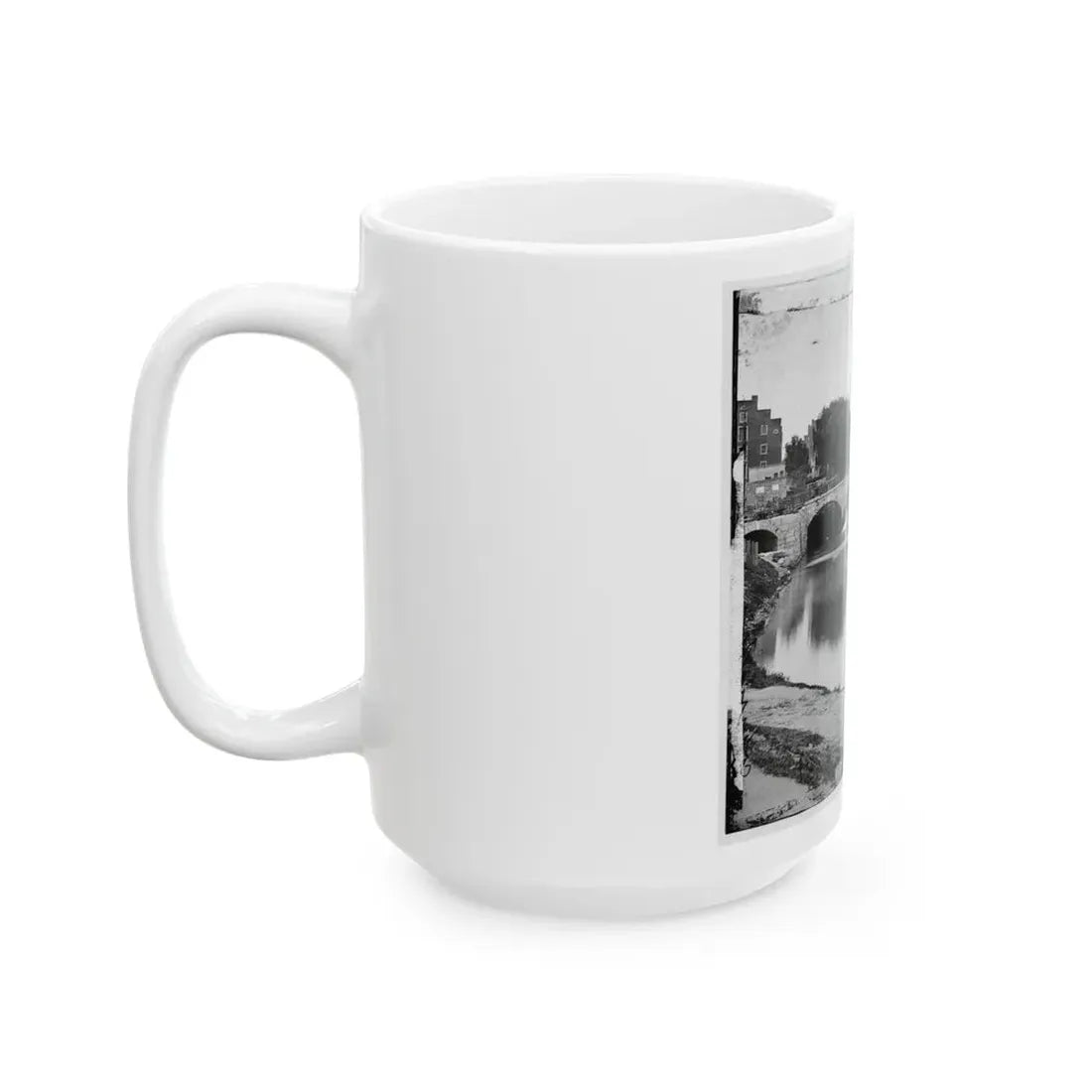 Richmond, Va. View On James River And Kanawha Canal Near The Haxall Flour Mills; Ruins Of The Gallego Mills Beyond (U.S. Civil War) White Coffee Mug - Go Mug Yourself