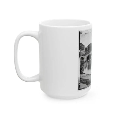 Richmond, Va. View On James River And Kanawha Canal Near The Haxall Flour Mills; Ruins Of The Gallego Mills Beyond (U.S. Civil War) White Coffee Mug - Go Mug Yourself