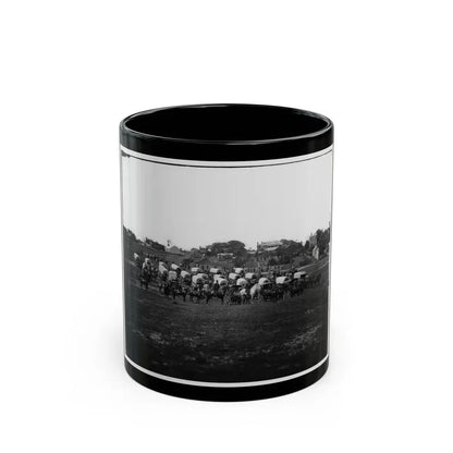 Richmond, Va. Wagon Train Of Military Telegraph Corps (U.S. Civil War) Black Coffee Mug 11oz - Go Mug Yourself