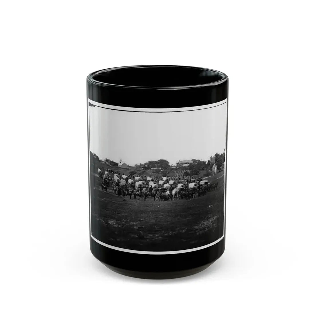 Richmond, Va. Wagon Train Of Military Telegraph Corps (U.S. Civil War) Black Coffee Mug 15oz - Go Mug Yourself