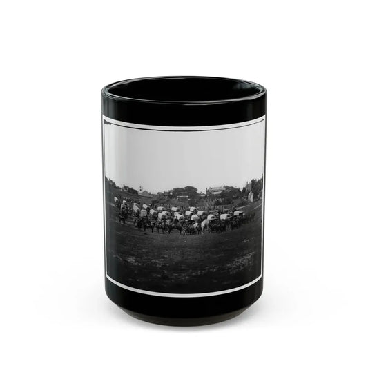 Richmond, Va. Wagon Train Of Military Telegraph Corps (U.S. Civil War) Black Coffee Mug 15oz - Go Mug Yourself