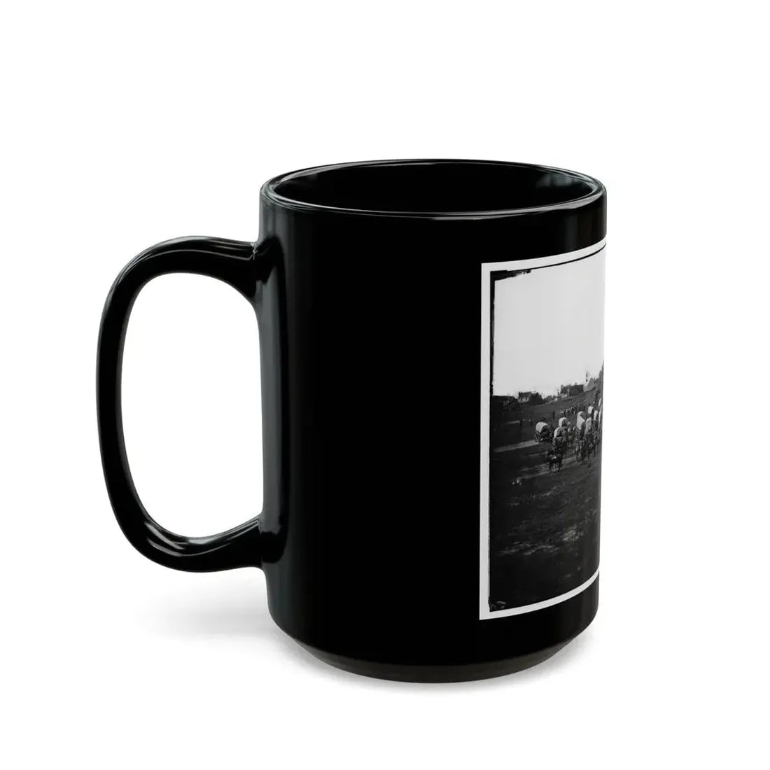 Richmond, Va. Wagon Train Of Military Telegraph Corps (U.S. Civil War) Black Coffee Mug - Go Mug Yourself