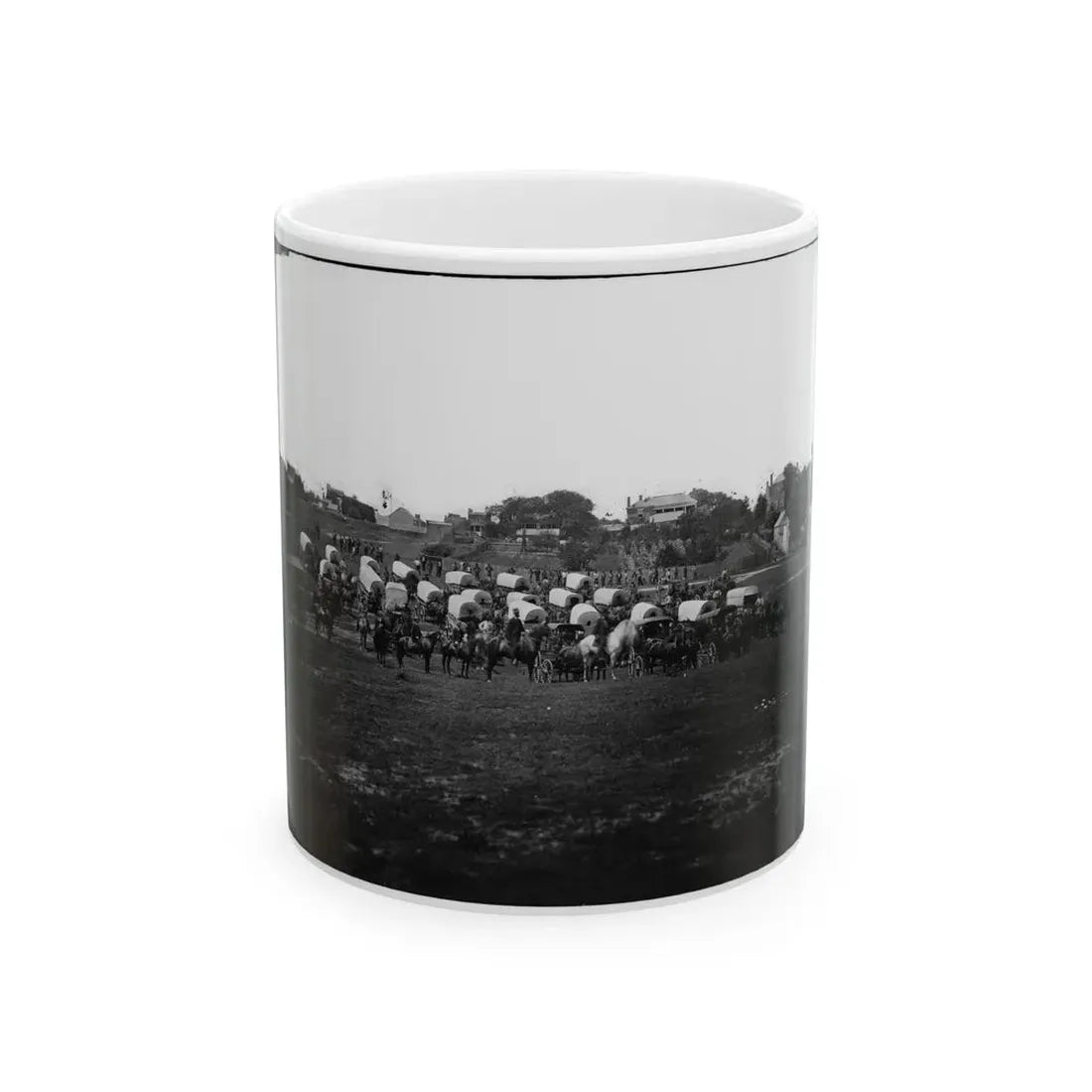 Richmond, Va. Wagon Train Of Military Telegraph Corps (U.S. Civil War) White Coffee Mug 11oz - Go Mug Yourself