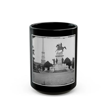 Richmond, Va. Washington Monument; St. Paul's Church In Left Background (U.S. Civil War) Black Coffee Mug 15oz - Go Mug Yourself