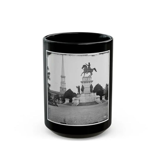 Richmond, Va. Washington Monument; St. Paul's Church In Left Background (U.S. Civil War) Black Coffee Mug 15oz - Go Mug Yourself