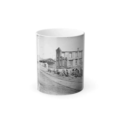 Richmond, Va. Wheels and Burned Railroad Cars Near Richmond & Petersburg Railroad Station (U.S. Civil War) Color Changing Coffee Mug 11oz Default Title 11oz - Go Mug Yourself