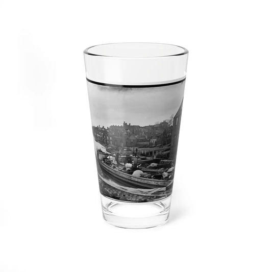 Richmond, Va. Barges With African Americans On The Canal; Ruined Buildings Beyond (U.S. Civil War) Pint Glass 16oz-16oz-Go Mug Yourself