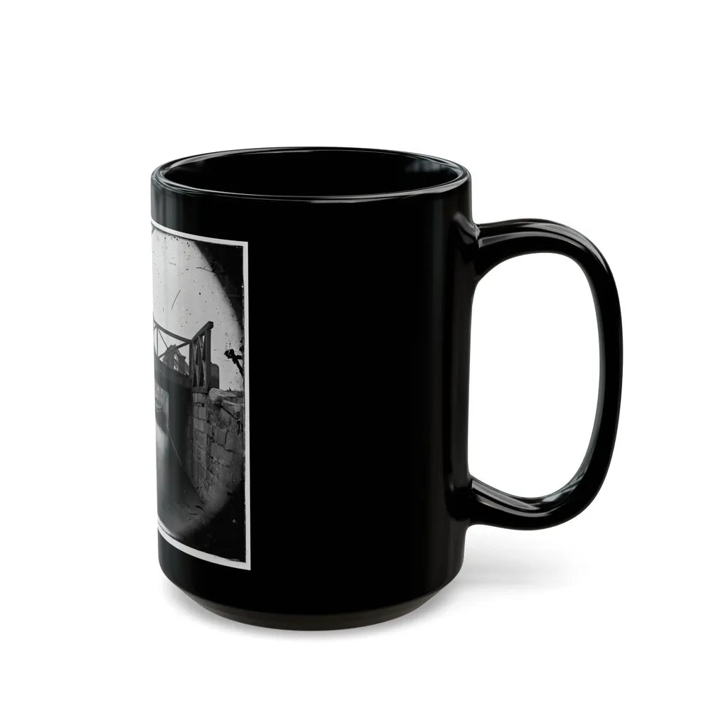 Richmond, Va. Bridge Over The Canal; Barges Beyond (U.S. Civil War) Black Coffee Mug-Go Mug Yourself