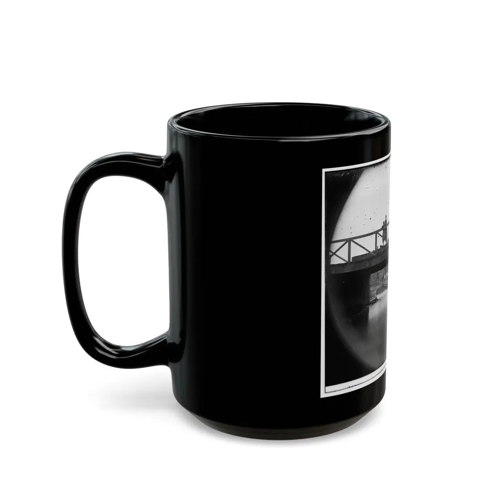 Richmond, Va. Bridge Over The Canal; Barges Beyond (U.S. Civil War) Black Coffee Mug-Go Mug Yourself