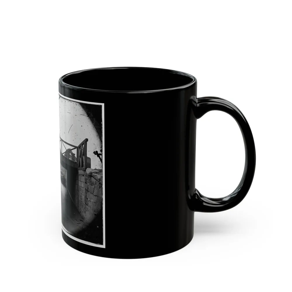 Richmond, Va. Bridge Over The Canal; Barges Beyond (U.S. Civil War) Black Coffee Mug-Go Mug Yourself