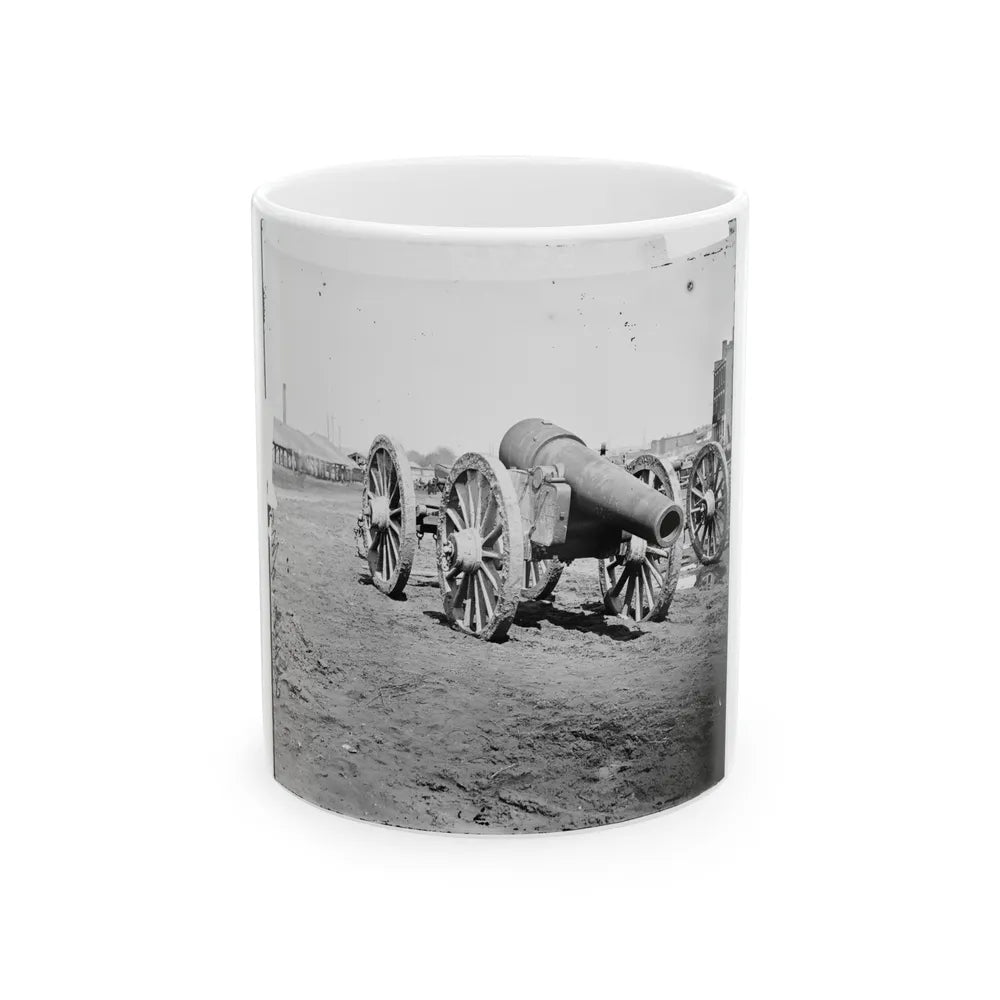 Richmond, Va. Captured Siege Guns At Rocketts 001 (U.S. Civil War) White Coffee Mug-11oz-Go Mug Yourself