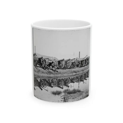 Richmond, Va. Captured Siege Guns At Rocketts; Different View 001 (U.S. Civil War) White Coffee Mug-11oz-Go Mug Yourself