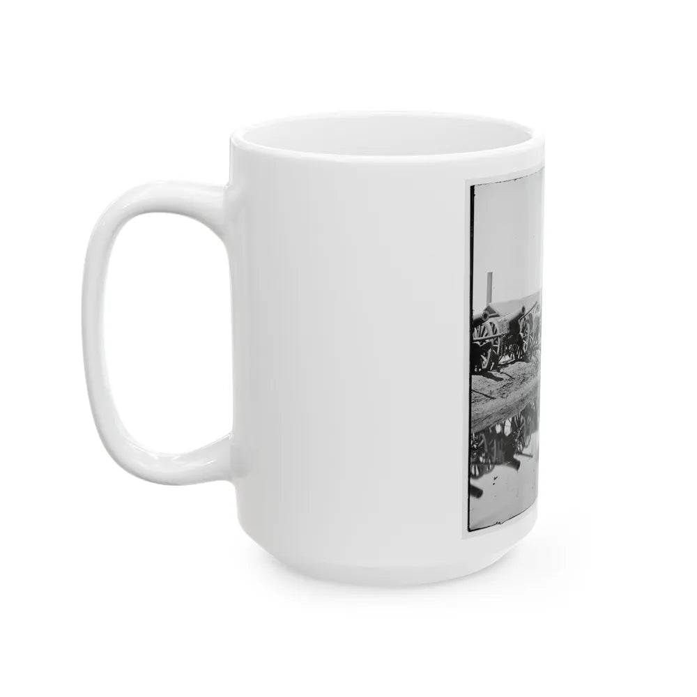 Richmond, Va. Captured Siege Guns At Rocketts; Different View 001 (U.S. Civil War) White Coffee Mug-Go Mug Yourself