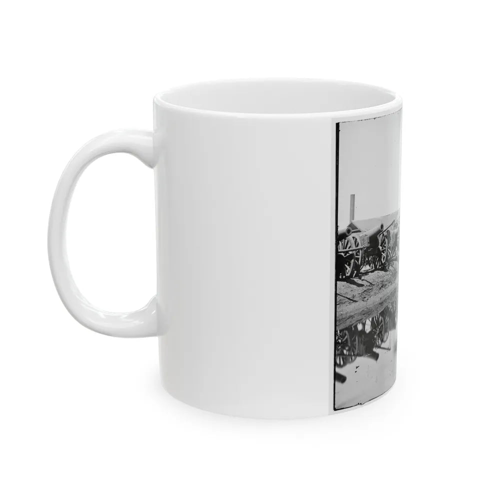 Richmond, Va. Captured Siege Guns At Rocketts; Different View 001 (U.S. Civil War) White Coffee Mug-Go Mug Yourself