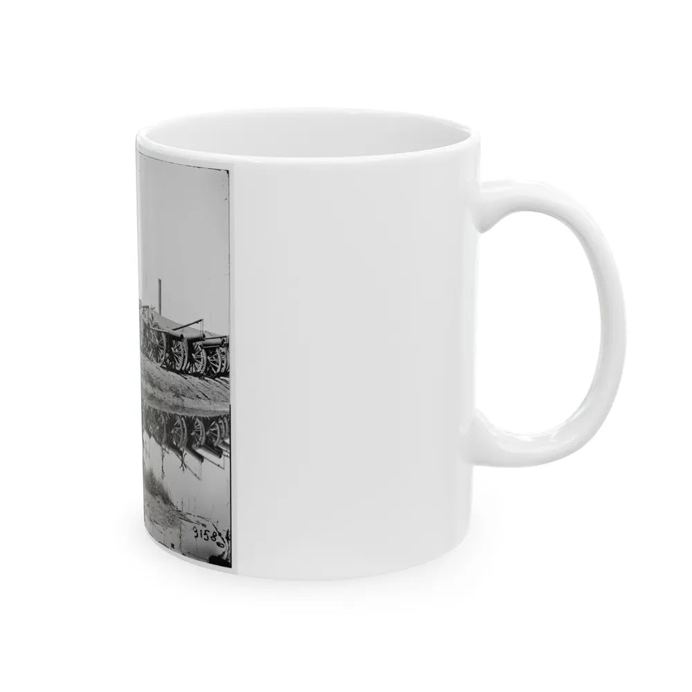 Richmond, Va. Captured Siege Guns At Rocketts; Different View 001 (U.S. Civil War) White Coffee Mug-Go Mug Yourself