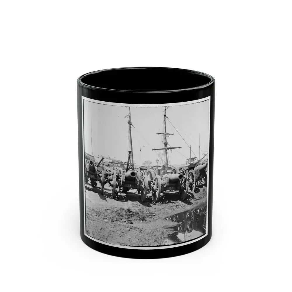 Richmond, Va. Captured Siege Guns At Rocketts; Different View 002 (U.S. Civil War) Black Coffee Mug-11oz-Go Mug Yourself