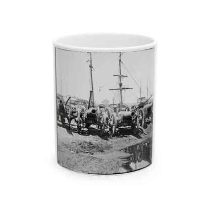 Richmond, Va. Captured Siege Guns At Rocketts; Different View 002 (U.S. Civil War) White Coffee Mug-11oz-Go Mug Yourself