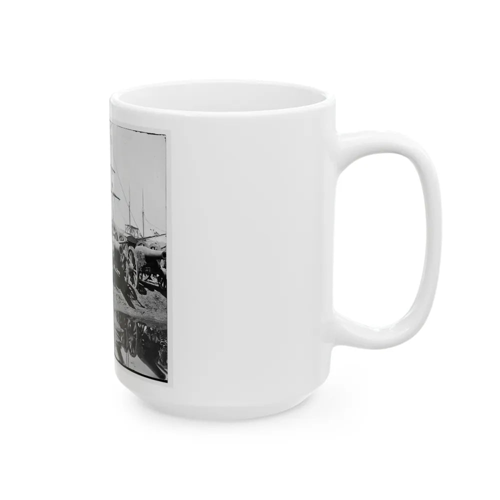 Richmond, Va. Captured Siege Guns At Rocketts; Different View 002 (U.S. Civil War) White Coffee Mug-Go Mug Yourself