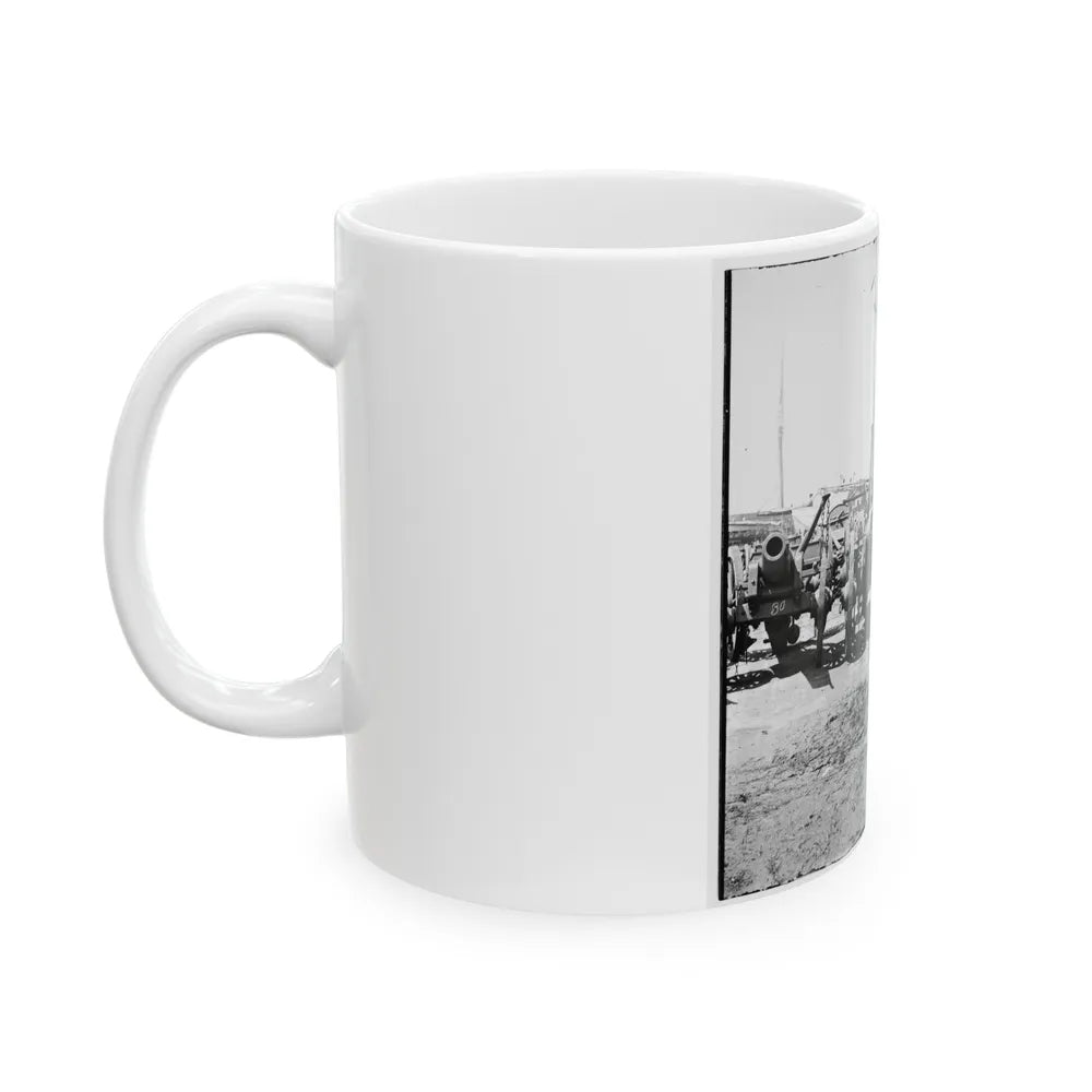 Richmond, Va. Captured Siege Guns At Rocketts; Different View 002 (U.S. Civil War) White Coffee Mug-Go Mug Yourself