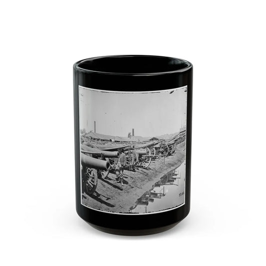 Richmond, Va. Captured Siege Guns At Rocketts; Different View (U.S. Civil War) Black Coffee Mug-15oz-Go Mug Yourself