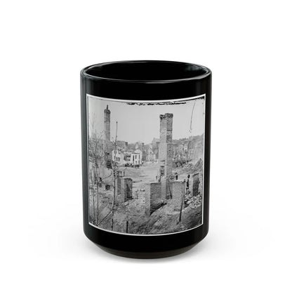 Richmond, Va. Chimneys Standing In The Burned District (U.S. Civil War) Black Coffee Mug-15oz-Go Mug Yourself