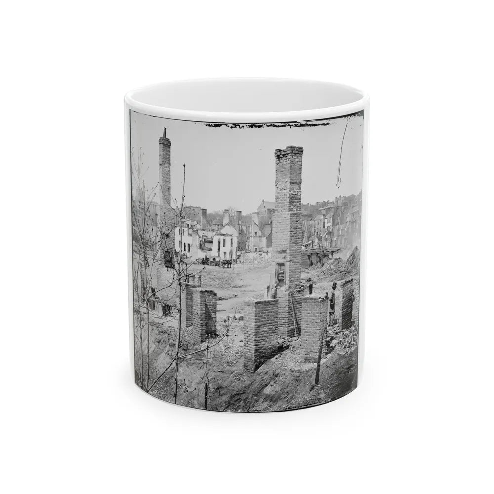 Richmond, Va. Chimneys Standing In The Burned District (U.S. Civil War) White Coffee Mug-11oz-Go Mug Yourself