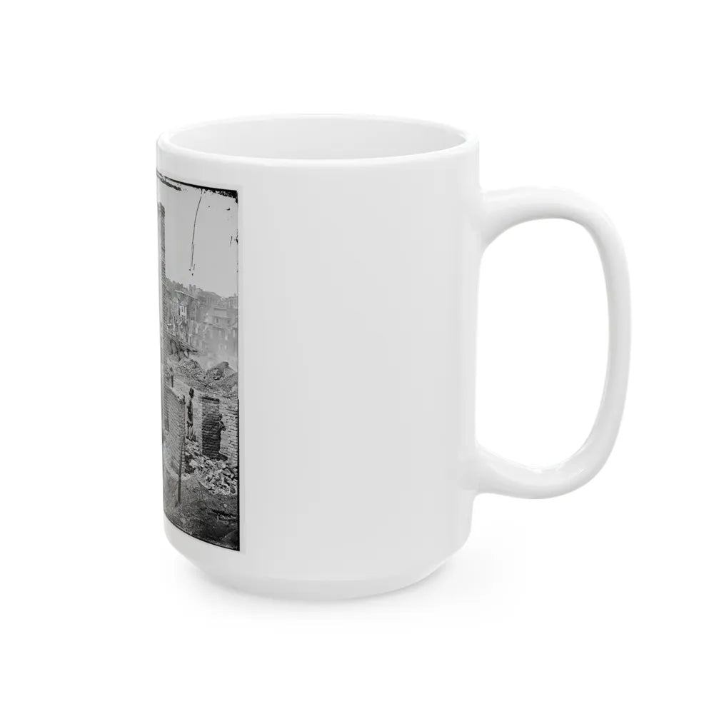 Richmond, Va. Chimneys Standing In The Burned District (U.S. Civil War) White Coffee Mug-Go Mug Yourself