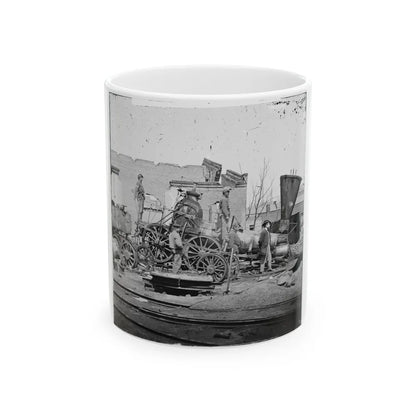 Richmond, Va. Crippled Locomotive, Richmond & Petersburg Railroad Depot (U.S. Civil War) White Coffee Mug-11oz-Go Mug Yourself