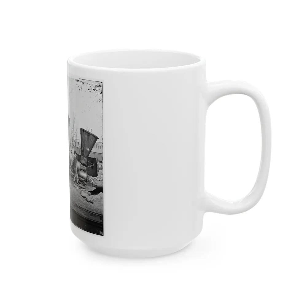 Richmond, Va. Crippled Locomotive, Richmond & Petersburg Railroad Depot (U.S. Civil War) White Coffee Mug-Go Mug Yourself