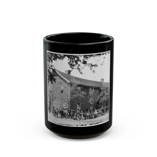 Richmond, Va. Crowd Before Headquarters Of The U.S. Christian Commission (U.S. Civil War) Black Coffee Mug-15oz-Go Mug Yourself