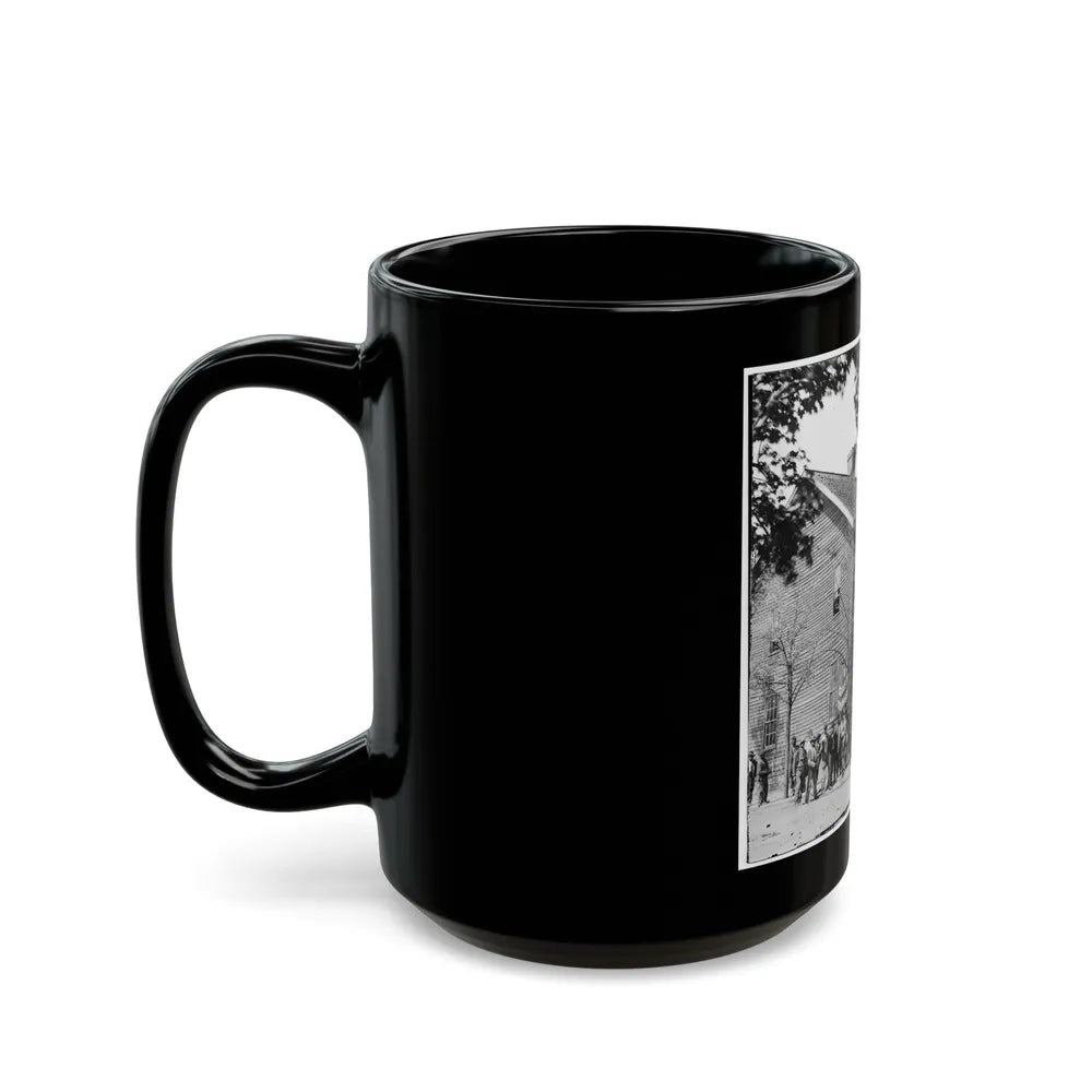 Richmond, Va. Crowd Before Headquarters Of The U.S. Christian Commission (U.S. Civil War) Black Coffee Mug-Go Mug Yourself