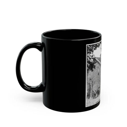 Richmond, Va. Crowd Before Headquarters Of The U.S. Christian Commission (U.S. Civil War) Black Coffee Mug-Go Mug Yourself