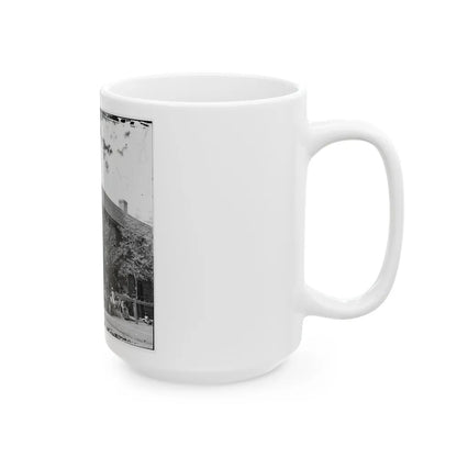 Richmond, Va. Crowd Before Headquarters Of The U.S. Christian Commission (U.S. Civil War) White Coffee Mug-Go Mug Yourself