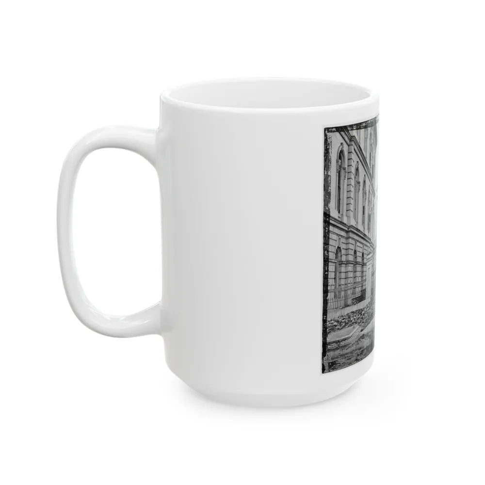 Richmond, Va. Custom House (Left) And Capitol (Center); Rubble In Street (U.S. Civil War) White Coffee Mug-Go Mug Yourself