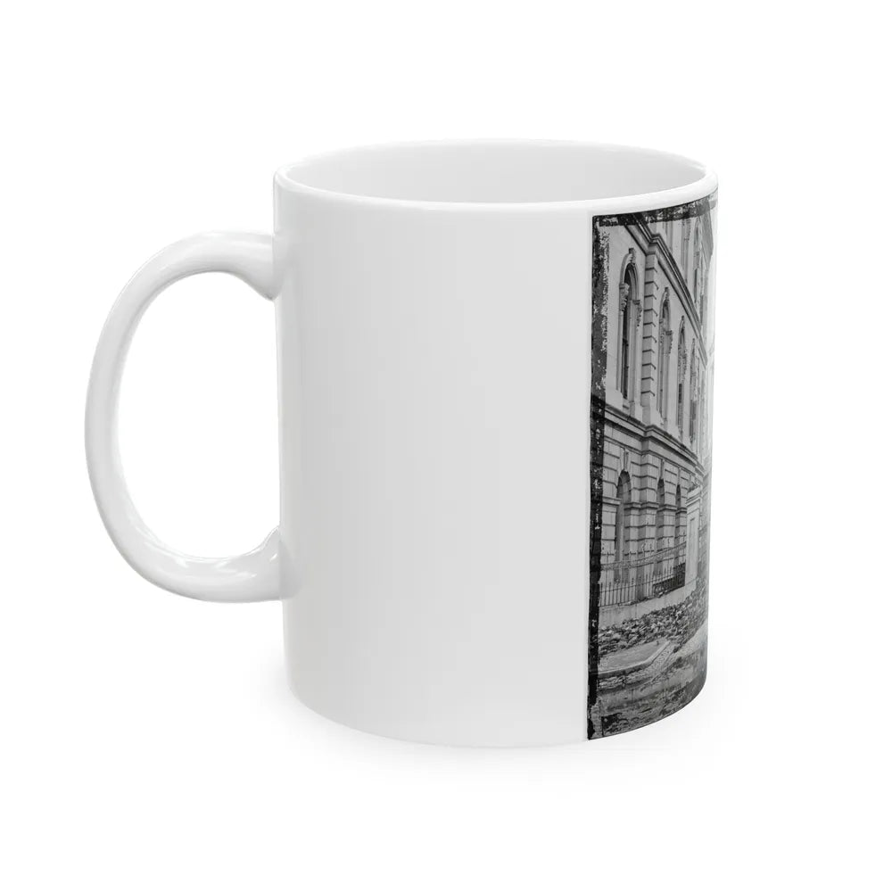 Richmond, Va. Custom House (Left) And Capitol (Center); Rubble In Street (U.S. Civil War) White Coffee Mug-Go Mug Yourself