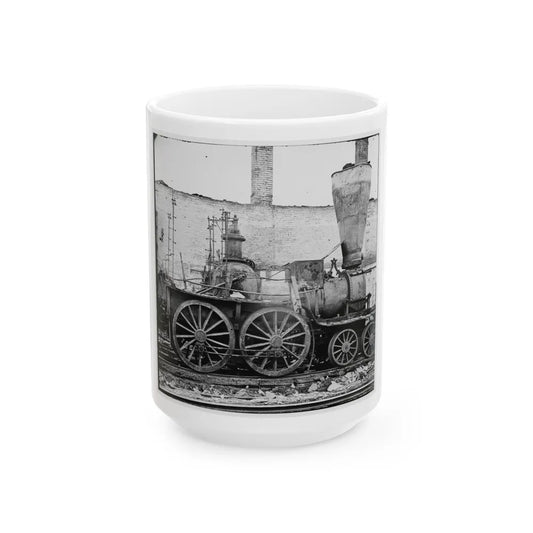 Richmond, Va. Damaged Locomotives (U.S. Civil War) White Coffee Mug-15oz-Go Mug Yourself