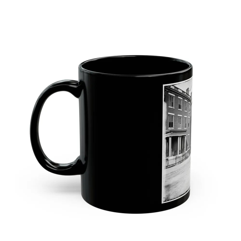 Richmond, Va. Franklin Street, Including The Residence Of Gen. Robert E. Lee (Second From Left) (U.S. Civil War) Black Coffee Mug-Go Mug Yourself