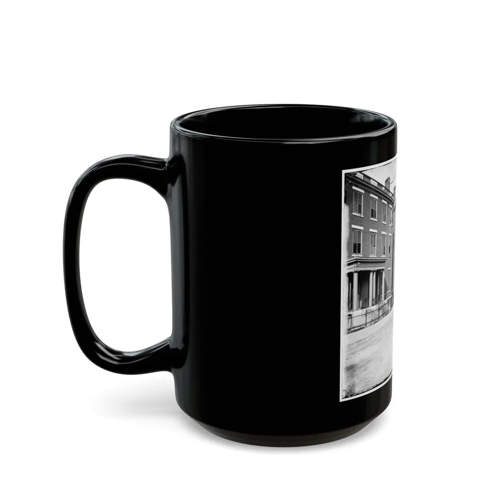 Richmond, Va. Franklin Street, Including The Residence Of Gen. Robert E. Lee (Second From Left) (U.S. Civil War) Black Coffee Mug-Go Mug Yourself