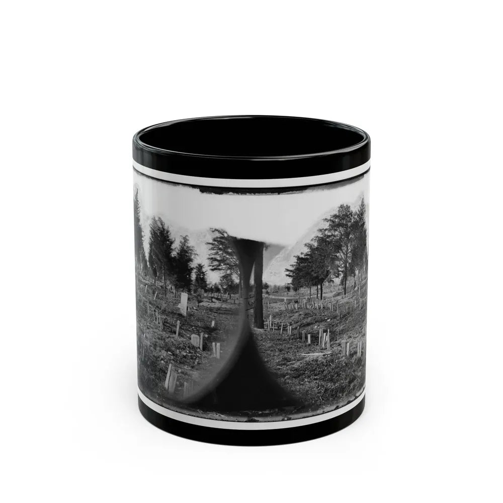 Richmond, Va. Graves Of Confederate Soldiers In Oakwood Cemetery, With Board Markers (U.S. Civil War) Black Coffee Mug-11oz-Go Mug Yourself