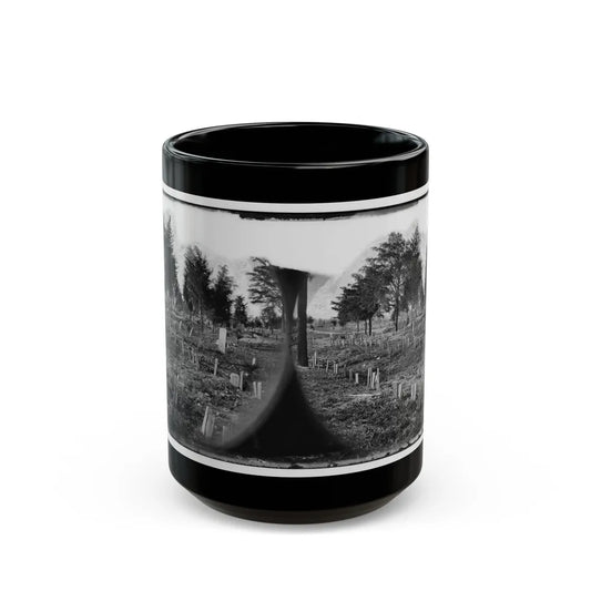 Richmond, Va. Graves Of Confederate Soldiers In Oakwood Cemetery, With Board Markers (U.S. Civil War) Black Coffee Mug-15oz-Go Mug Yourself