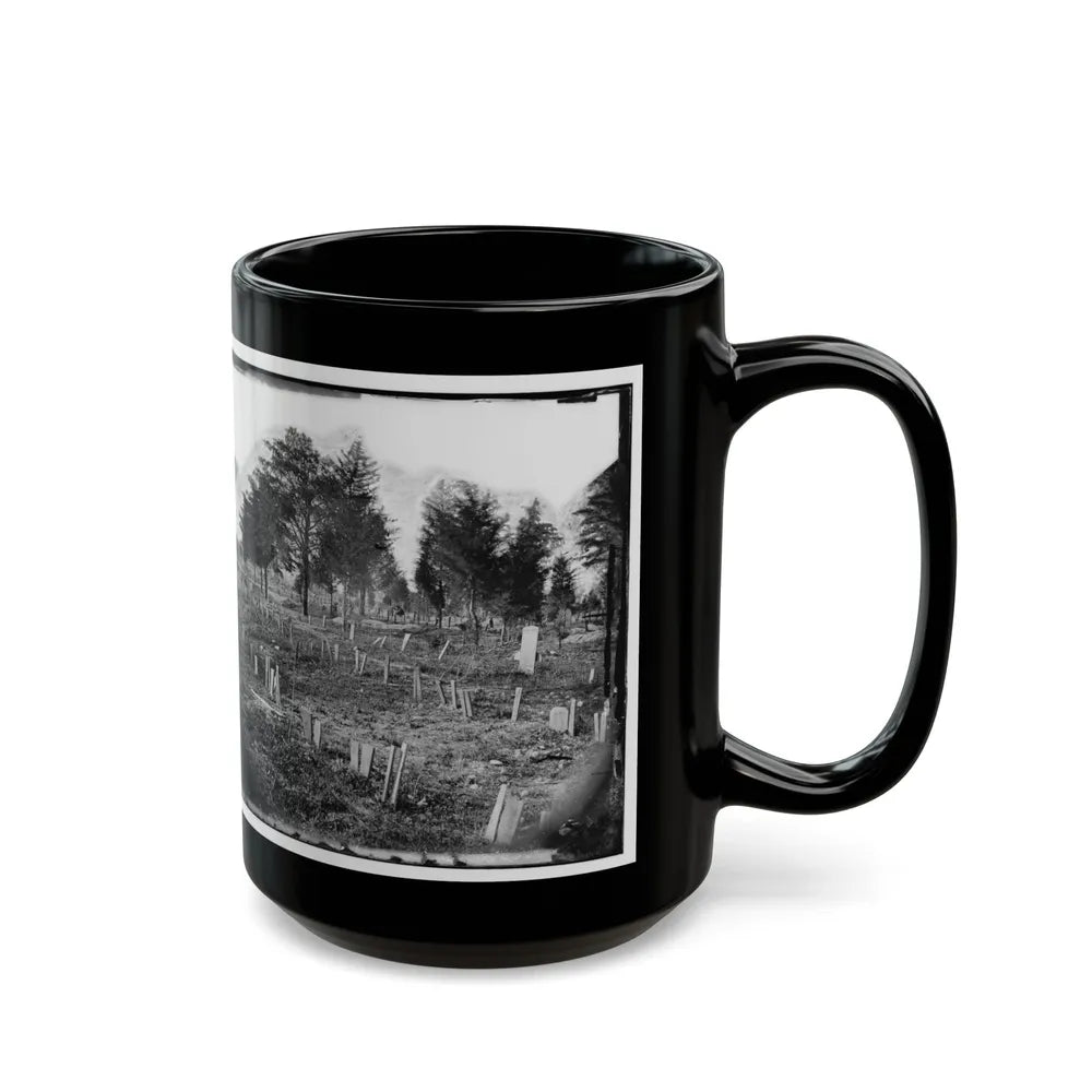 Richmond, Va. Graves Of Confederate Soldiers In Oakwood Cemetery, With Board Markers (U.S. Civil War) Black Coffee Mug-Go Mug Yourself