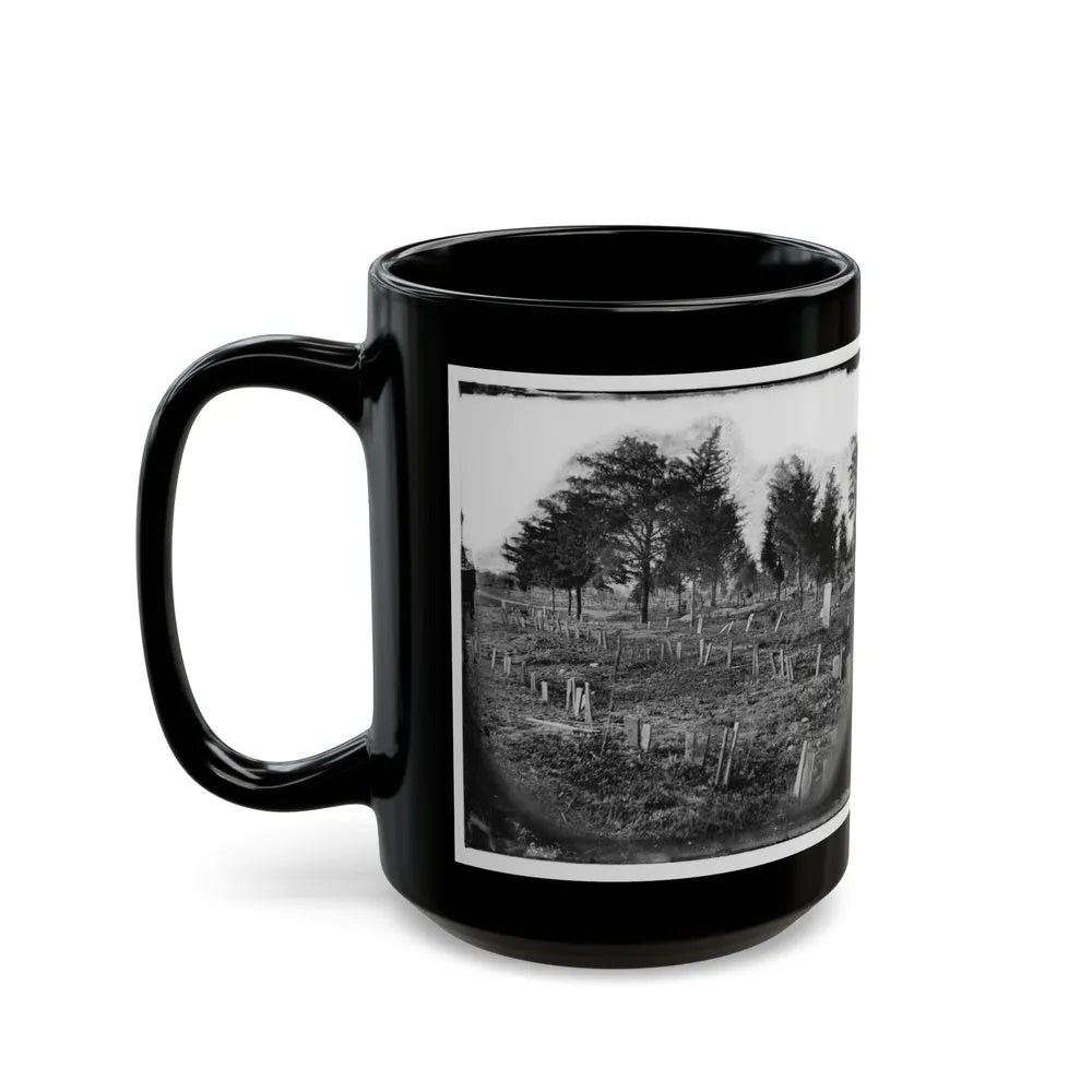 Richmond, Va. Graves Of Confederate Soldiers In Oakwood Cemetery, With Board Markers (U.S. Civil War) Black Coffee Mug-Go Mug Yourself