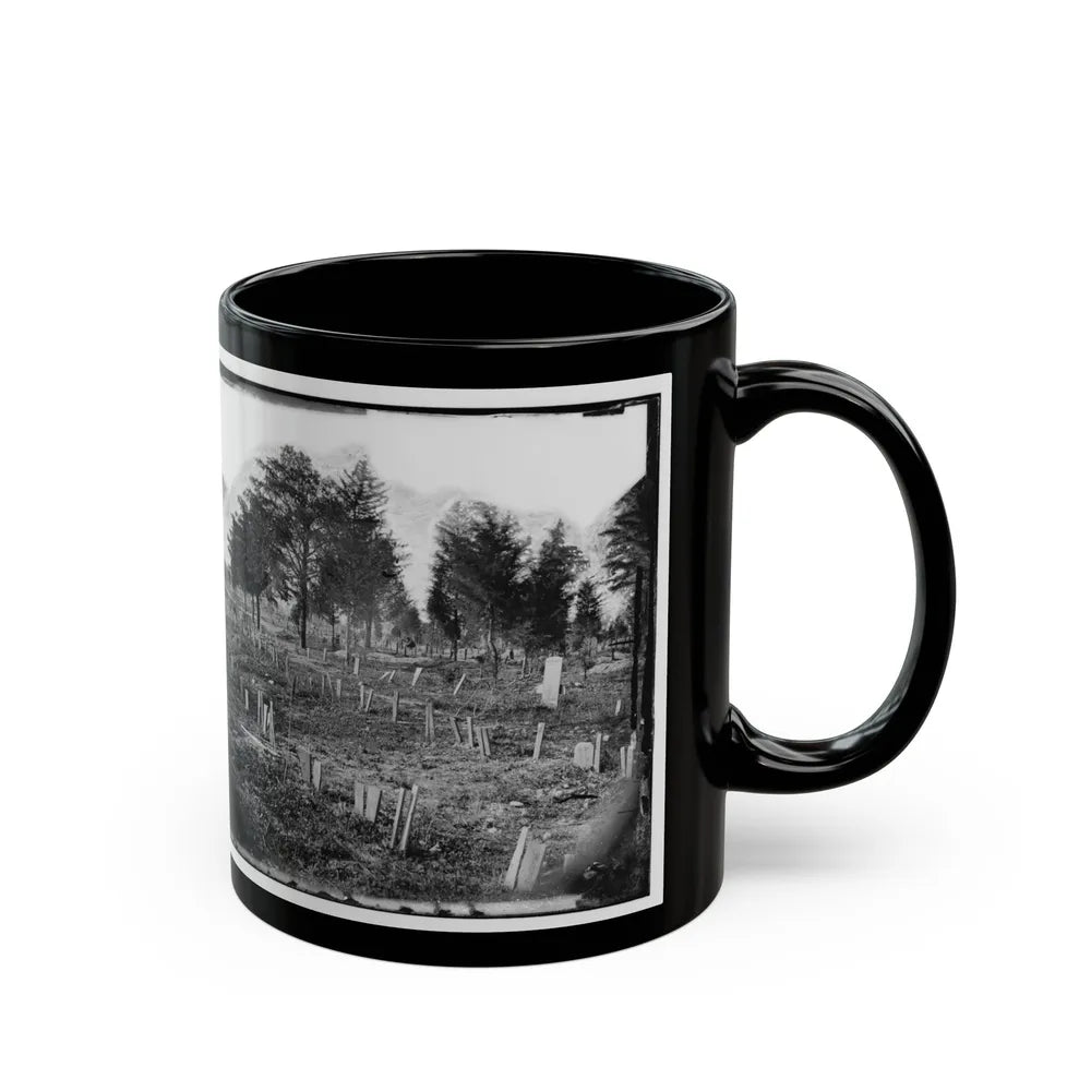 Richmond, Va. Graves Of Confederate Soldiers In Oakwood Cemetery, With Board Markers (U.S. Civil War) Black Coffee Mug-Go Mug Yourself