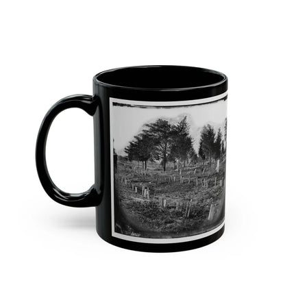 Richmond, Va. Graves Of Confederate Soldiers In Oakwood Cemetery, With Board Markers (U.S. Civil War) Black Coffee Mug-Go Mug Yourself