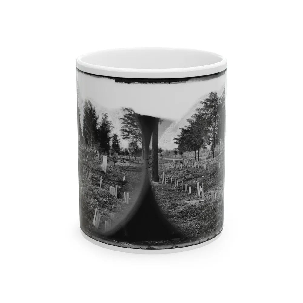 Richmond, Va. Graves Of Confederate Soldiers In Oakwood Cemetery, With Board Markers (U.S. Civil War) White Coffee Mug-11oz-Go Mug Yourself