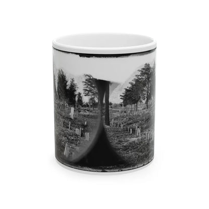 Richmond, Va. Graves Of Confederate Soldiers In Oakwood Cemetery, With Board Markers (U.S. Civil War) White Coffee Mug-11oz-Go Mug Yourself