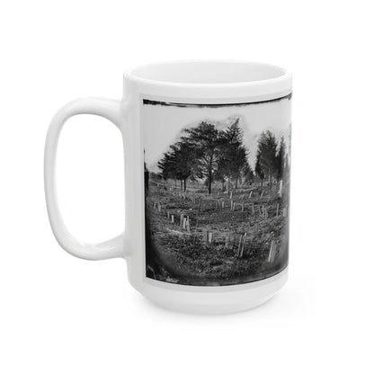 Richmond, Va. Graves Of Confederate Soldiers In Oakwood Cemetery, With Board Markers (U.S. Civil War) White Coffee Mug-Go Mug Yourself