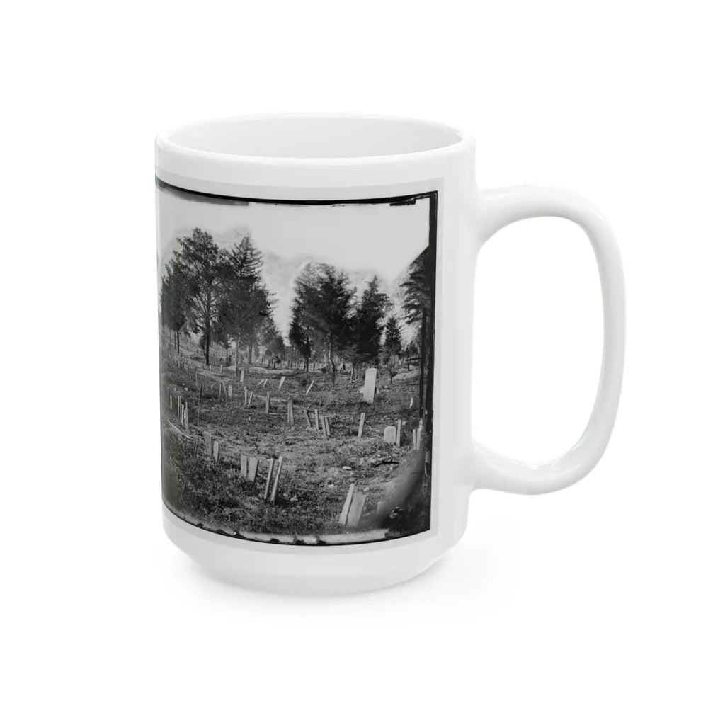 Richmond, Va. Graves Of Confederate Soldiers In Oakwood Cemetery, With Board Markers (U.S. Civil War) White Coffee Mug-Go Mug Yourself